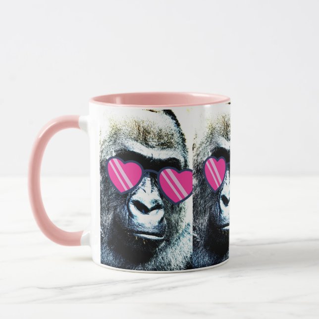 Cool Gorilla pink Mug (Left)