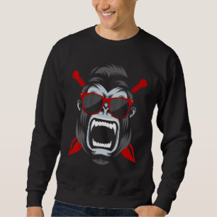 Cool Gorilla With Sunglasses Animal Sunglasses Da Sweatshirt