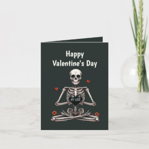 Cool Gothic add message Valentine skeleton Holiday Card