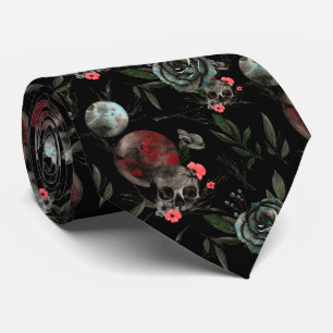 cool Gothic skull tiled pattern Tie