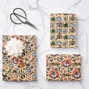 cool Gothic Wedding tiled pattern Wrapping Paper Sheet