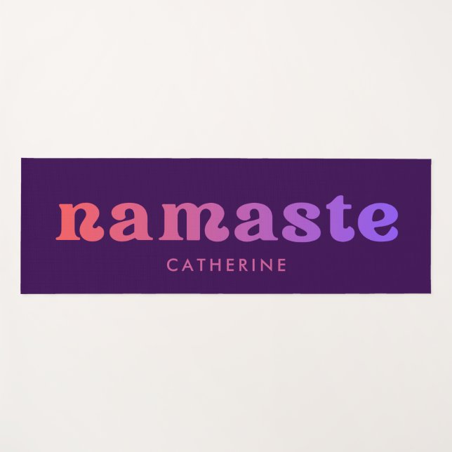 Cool Gradient Namaste Custom  Yoga Mat (Front (Horizontal))