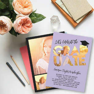 Cool Graduate Cutout Photo Modern Graduation Party Invitation