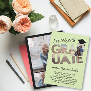 Cool Graduate Cutout Photo Modern Graduation Party Invitation