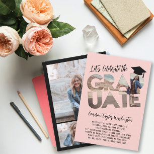 Cool Graduate Cutout Photo Modern Graduation Party Invitation