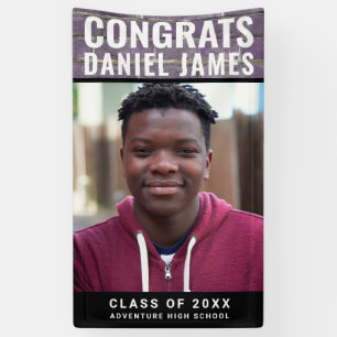 Cool Graduation Congrats Photo Purple Brick 2021 Banner