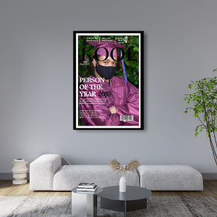 Cool Graduation Fake Magazine Cover Photo Black Poster