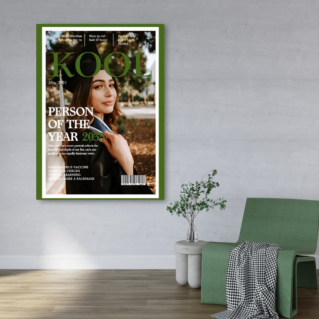 Cool Graduation Fake Magazine Cover Photo Green Poster (Creator Uploaded)