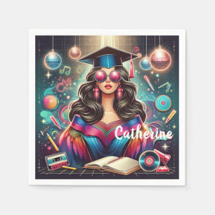 Cool Graduation Girl Disco Party Custom Napkin