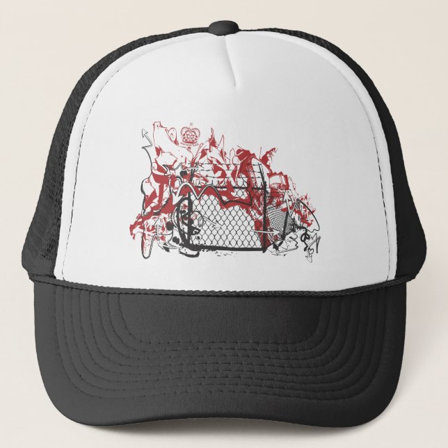 Cool Graffiti Fence.ai Trucker Hat (Front)
