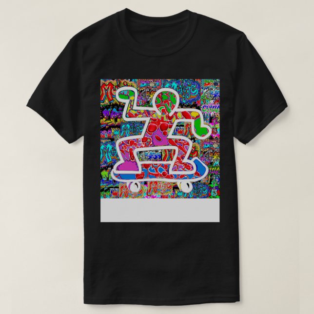 cool graffiti skater skateboard hip hop dancer T-Shirt (Design Front)