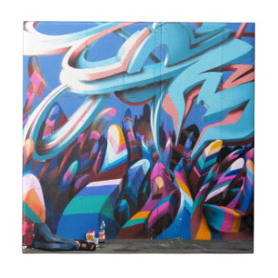 Cool Graffiti Wall Ceramic Tile