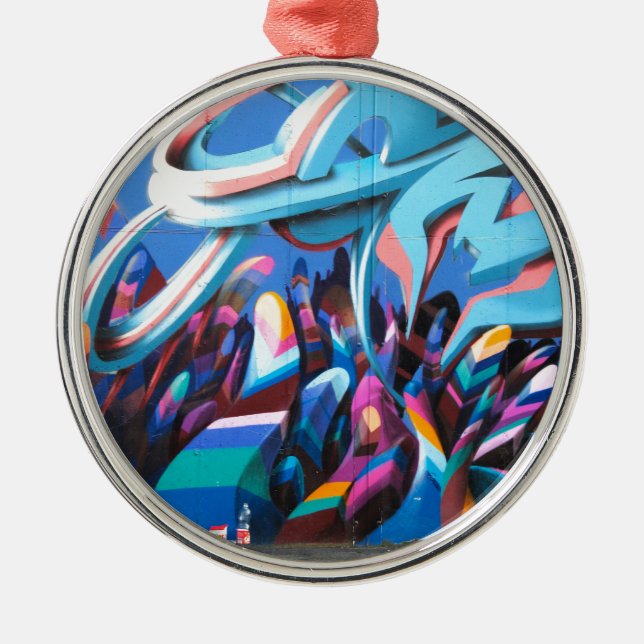 Cool Graffiti Wall Metal Ornament (Front)
