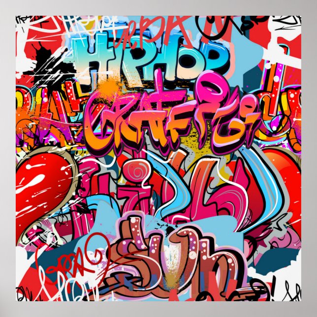 Cool graffiti word art home decor poster (Front)