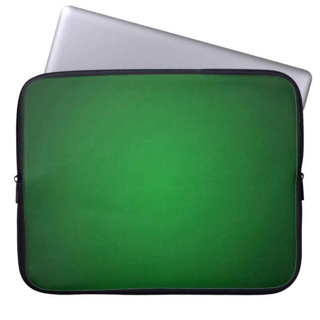 Cool Grainy Green-Black Vignette Laptop Sleeve (Front)