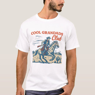 Cool Grandads Club T-Shirt | Retro Cowboy Grandpa 