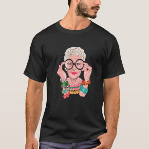 Cool Grandma Glasses Vintage Hipster Summer Vibes  T-Shirt
