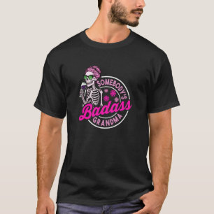 Cool Grandma Skeleton with Sunglasses and Wine Fun T-Shirt