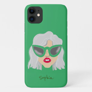 Cool Grandman with Glasses Custom Name iPhone 11 Case