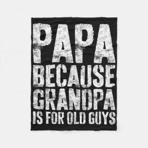 Cool Grandpa Art For Men Grandfather Papa Parent F Fleece Blanket