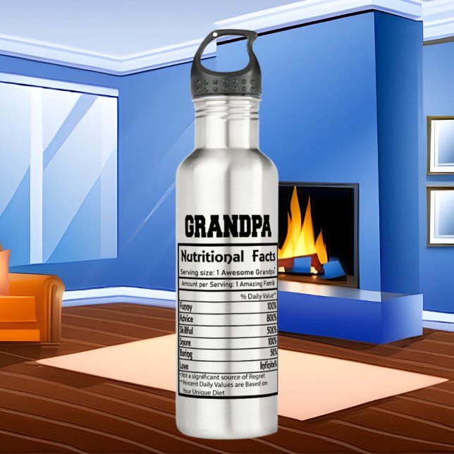 cool Grandpa facts word art  710 Ml Water Bottle (Creator Uploaded)