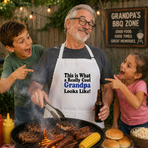 Cool Grandpa Funny Fathers Day BBQ Gift From Kids Standard Apron