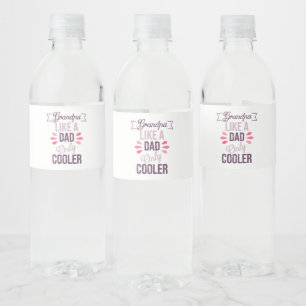 Cool grandpa funny grandfather saying water bottle label