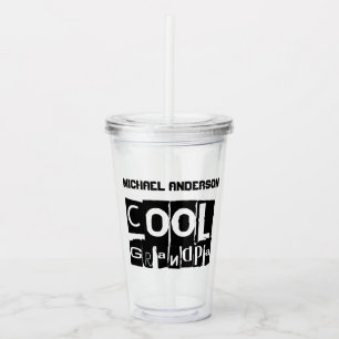 Cool Grandpa Modern Black Typography Acrylic Tumbler
