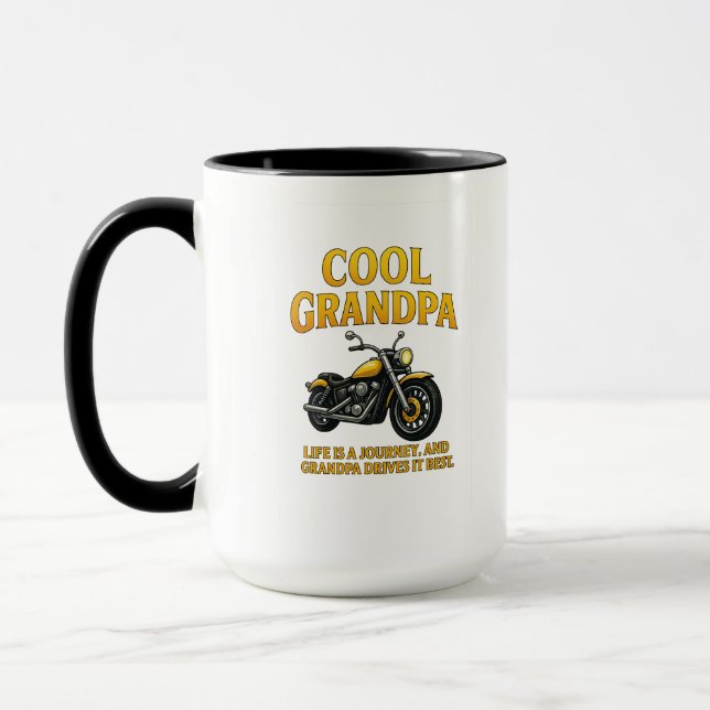 Cool Grandpa – Motorcycle Gift for Grandfather” Mug (Left)