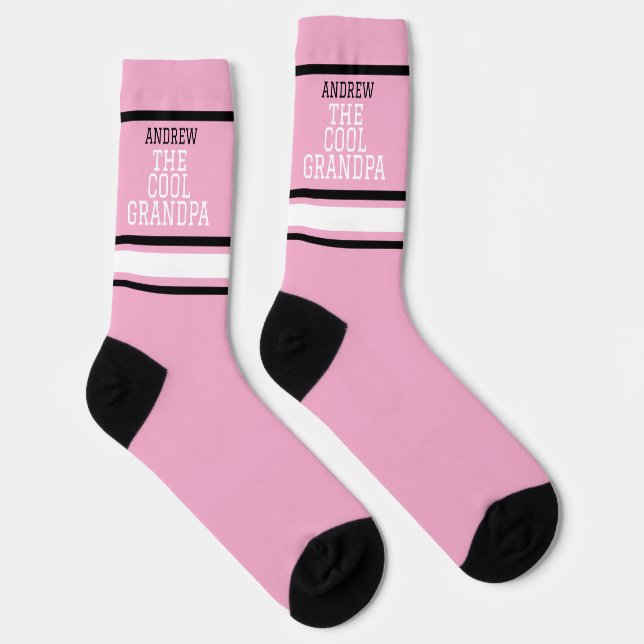 Cool Grandpa Personalised Pink  Socks (Right)
