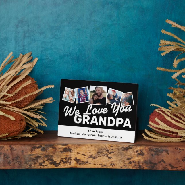 Cool Grandpa Photo Collage Plaque (Side)