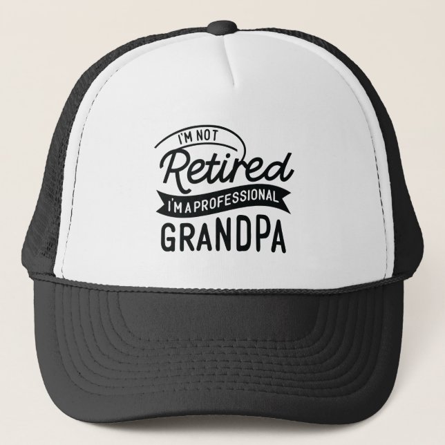 Cool Grandpa retired word art  Trucker Hat (Front)