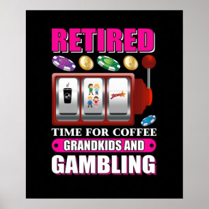 Cool Grandparents gambling word art Poster