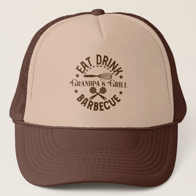 Cool Grandpa's BBQ word art  Trucker Hat (Front)
