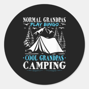 Cool Grandpas Camping Tent Nature Hiking Classic Round Sticker