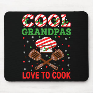 Cool Grandpas Love To Cook Festive Fun Candy Cane Mouse Pad