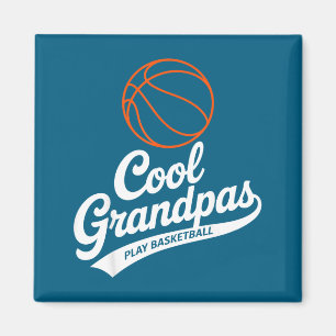 Cool Grandpas Play Basketball Grandpa Graphic Art Magnet