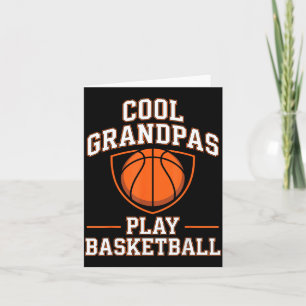Cool Grandpas Play Basketball Illustration Card