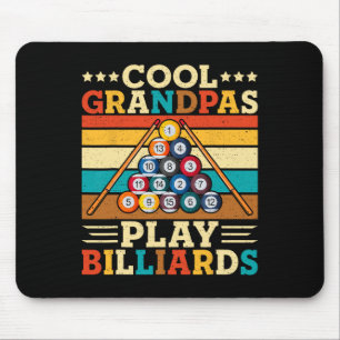 Cool Grandpas Play Billiards Retro Snooker Pool Pl Mouse Pad