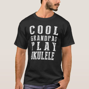Cool Grandpas Play Ukulele Hoodie Long Sleeve Swea T-Shirt