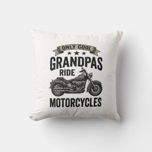 Cool Grandpas Ride Motorcycles Vintage Biker Shirt Cushion