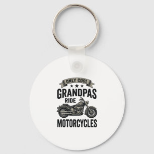 Cool Grandpas Ride Motorcycles Vintage Biker Shirt Key Ring