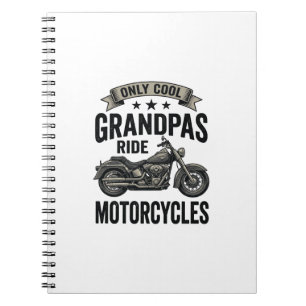 Cool Grandpas Ride Motorcycles Vintage Biker Shirt Notebook