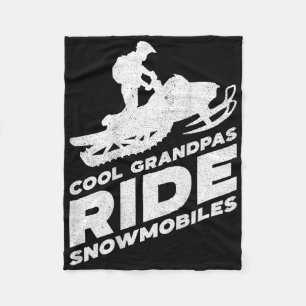Cool Grandpas Ride Snowmobiles - Motor Sled ( On B Fleece Blanket