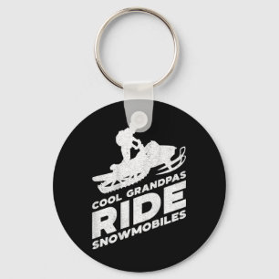 Cool Grandpas Ride Snowmobiles - Motor Sled ( On B Key Ring