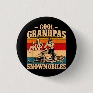 Cool Grandpas rides Snowmobiles Snowmobile Snowmob 3 Cm Round Badge