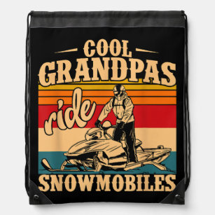 Cool Grandpas rides Snowmobiles Snowmobile Snowmob Drawstring Bag