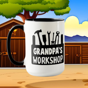 cool Grandpa's workshop add text Mug