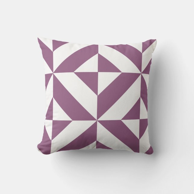 Cool Grape Geometric Deco Cube Pattern Cushion (Front)