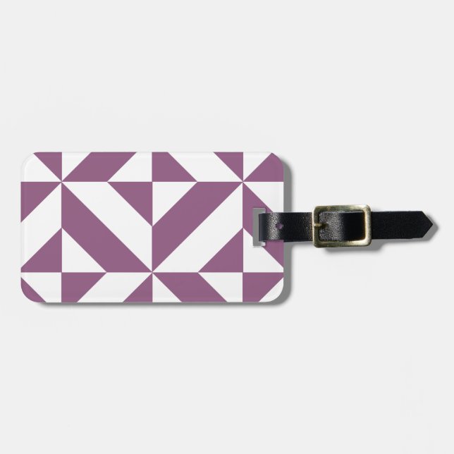 Cool Grape Geometric Deco Cube Pattern Luggage Tag (Front Horizontal)